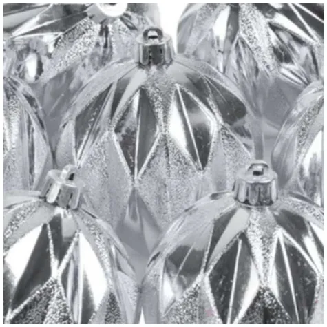 bombki blyszczace romby srebrne akces 8 cm 12 szt