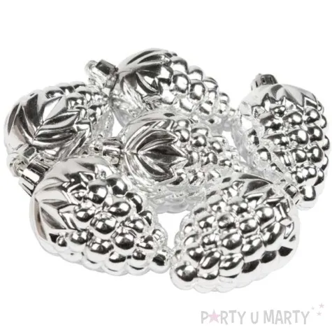 bombki blyszczace szyszki srebrne czakos 6 cm 6 szt