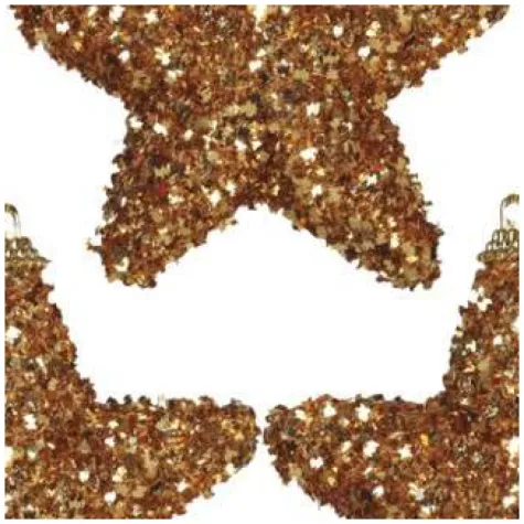 bombki brokatowe gwiazdki zlote guirca 3 szt