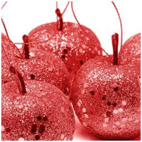 bombki brokatowe jabluszka czerwone guirca 6 szt