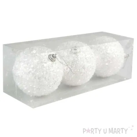 bombki brokatowe posrebrzane arpex 7 5 cm 3 szt