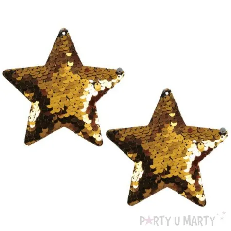 bombki cekinowe gwiazdki zlote guirca 2 szt