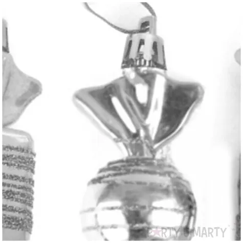 bombki cukierki z brokatem srebrne arpex 9 cm 3 szt