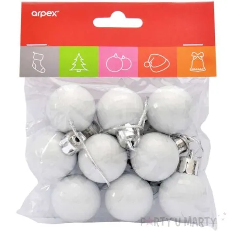 bombki disco biale arpex 3 cm 9 szt