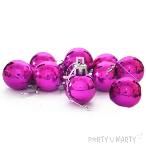 bombki disco malinowe arpex 3 cm 9 szt