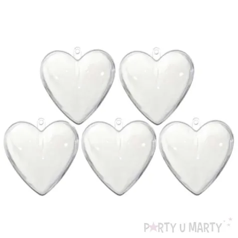 bombki do dekorowania serca akrylowe aliga 16 cm 5 szt