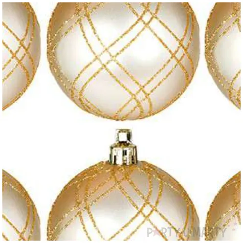 bombki elegant plastikowe zlote jasne guirca 6 cm 6 szt