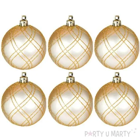 bombki elegant plastikowe zlote jasne guirca 6 cm 6 szt