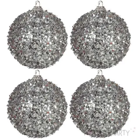 bombki frost plastikowe srebrne guirca 6 cm 4 szt