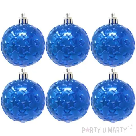 bombki gwiazdki plastikowe granatowe guirca 6 cm 6 szt