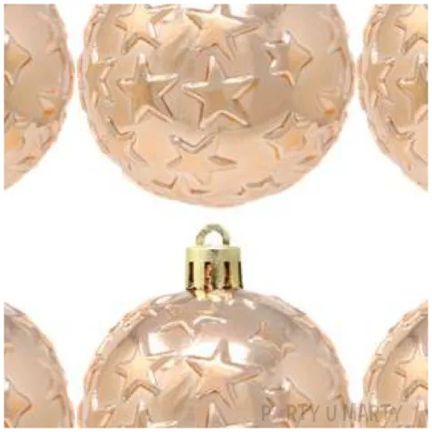 bombki gwiazdki plastikowe miedziane guirca 6 cm 6 szt