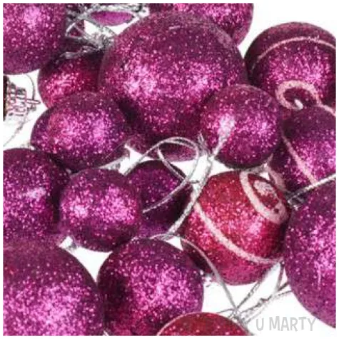 bombki mini brokatowe rozowe arpex komplet 20 szt