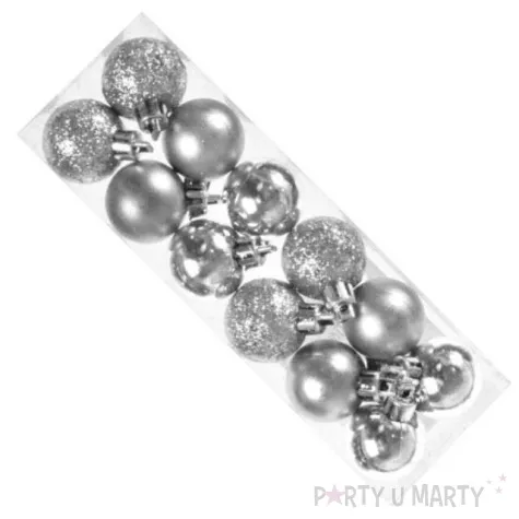 bombki mini mix srebrne 2 5 cm arpex 12 szt