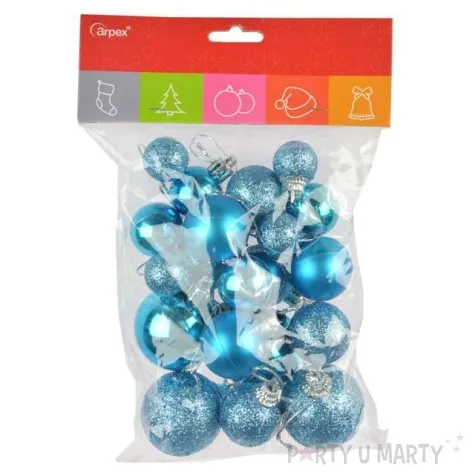 bombki mini mix turkusowe arpex komplet 20 szt