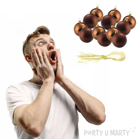 bombki nietlukace brazowe arpex 3 cm 12 szt