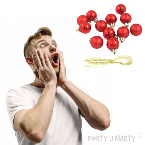 bombki nietlukace czerwone arpex 3 cm 12 szt