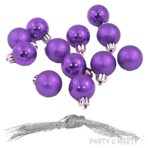 bombki nietlukace fioletowe arpex 3 cm 12 szt