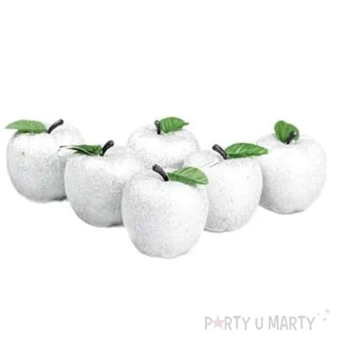 bombki rajskie jabluszko plastikowe srebrne arpex 6 cm 6 szt