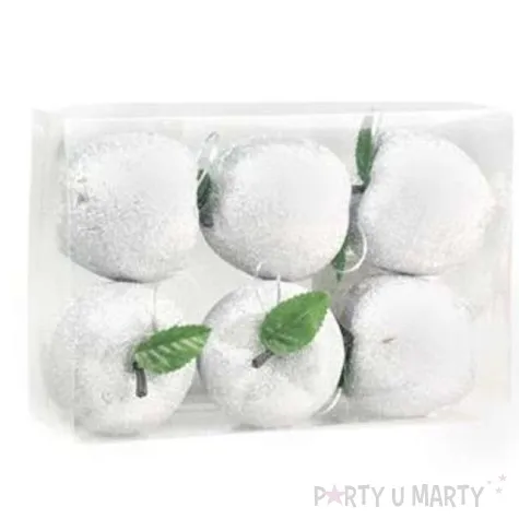 bombki rajskie jabluszko plastikowe srebrne arpex 6 cm 6 szt