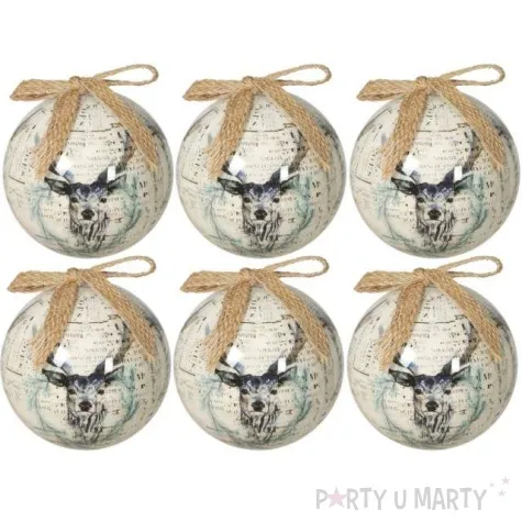 bombki renifer akrylowe guirca 6 cm 6 szt