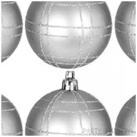 bombki srebrna kratka plastikowe blekitne guirca 6 cm 6 szt