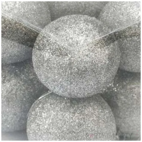 bombki srebrny brokat 6 cm arpex 8 szt