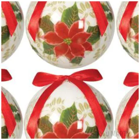 bombki swiateczna poinsecja akrylowe guirca 6 cm 6 szt