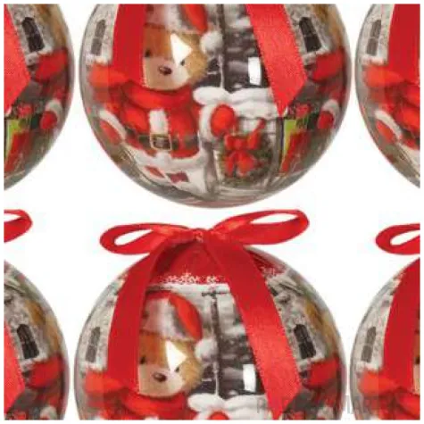 bombki swiateczny pluszowy mis akrylowe guirca 6 cm 6 szt