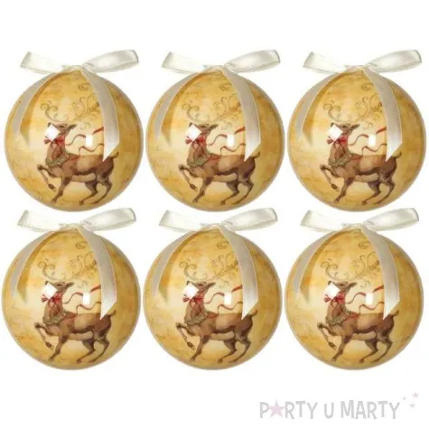 bombki swiateczny renifer akrylowe guirca 6 cm 6 szt