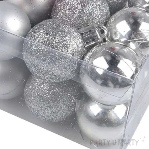 bombki zestaw mix w tubie srebrne arpex 3 cm 16 szt