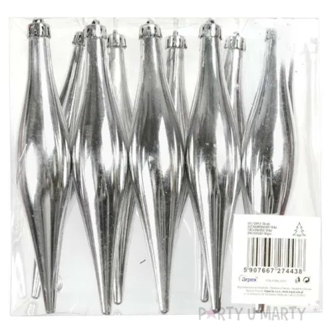 bombki zimowe sople srebrne arpex 10 szt