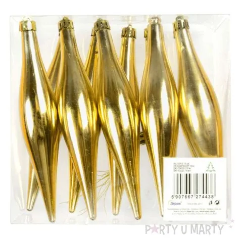 bombki zimowe sople zlote arpex 10 szt