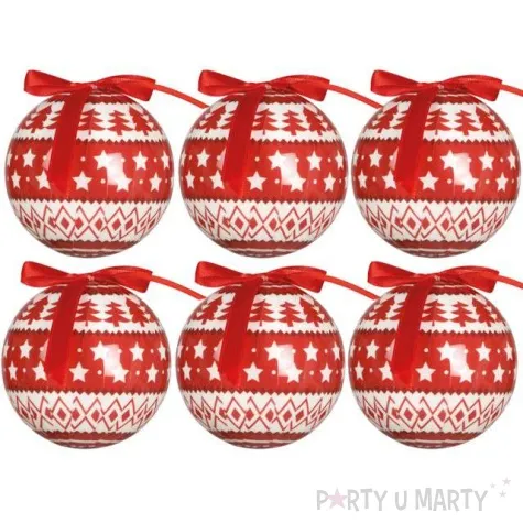 bombki zimowe wzory akrylowe guirca 6 cm 6 szt