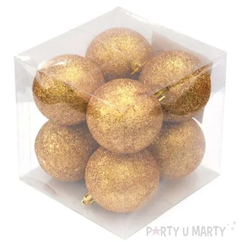 bombki zloty brokat arpex 6 cm 8 szt