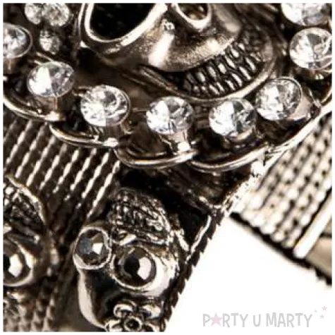 bransoletka czaszka z diamentami srebrna carnival toys