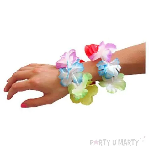 bransoletka hawajskie kwiaty pastel mix godan 2 szt