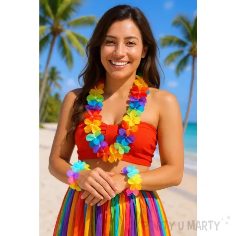 bransoletka hawajskie kwiaty pastelowe godan 2 szt