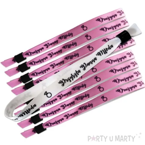 bransoletka wieczor panienski druzyna panny mlodej i przyszla panna mloda rozowe 9 szt