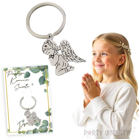 brelok do kluczy aniolek eukaliptus beauty upominek podziekowanie dla gosci na komunie swieta p