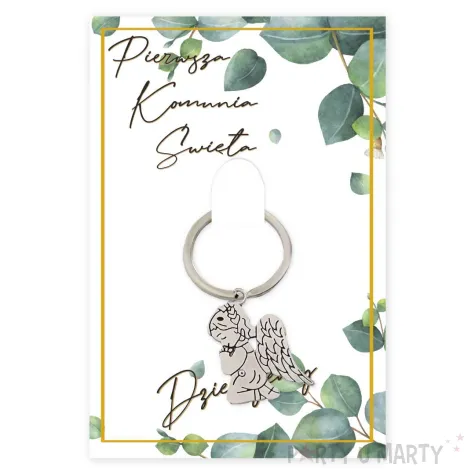 brelok do kluczy aniolek eukaliptus beauty upominek podziekowanie dla gosci na komunie swieta p