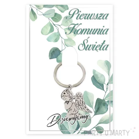 brelok do kluczy aniolek mietowa geometria upominek podziekowanie dla gosci na komunie swieta p