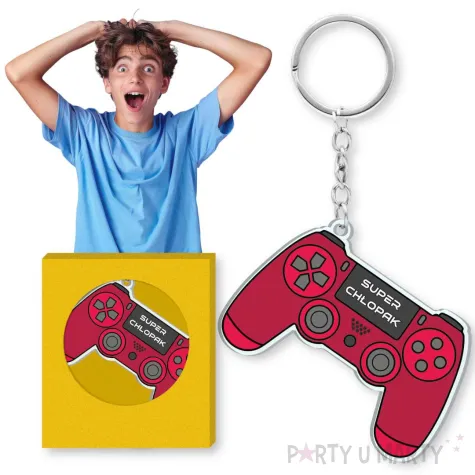 brelok drukowany super chlopak pad ps4 czerwony