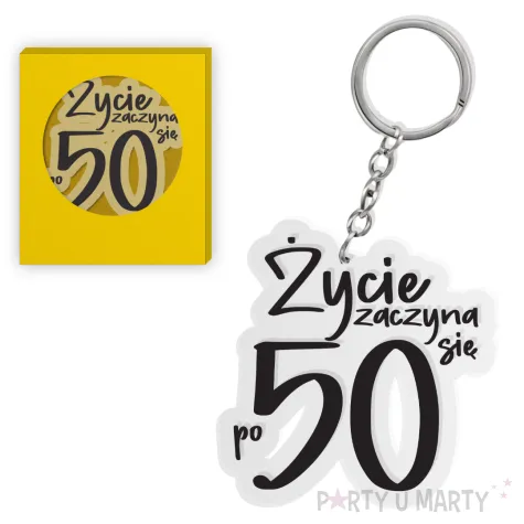 brelok zycie zaczyna sie po 50 czarny