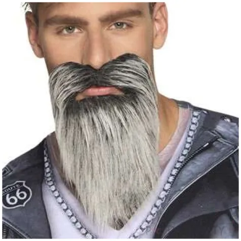 broda party motocyklista siwy szary boland