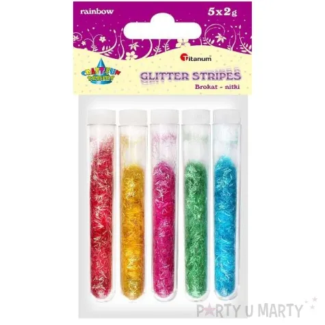 brokat sypki nitki teczowe mix titanum 2 g 5 szt