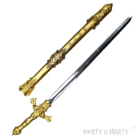 bron miecz rycerski z pochwa zloty tropic 58 cm