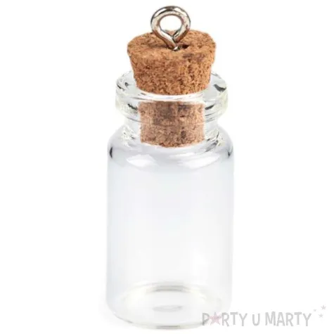 buteleczka classic korek z oczkiem szklana 13x30 mm 10 szt