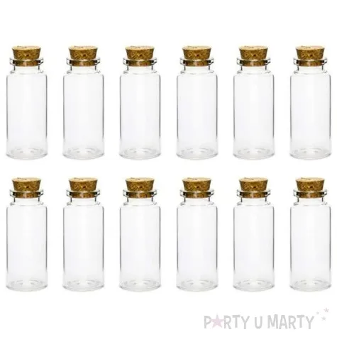 buteleczka szklana classic z korkiem partydeco 30x75 mm 12 szt