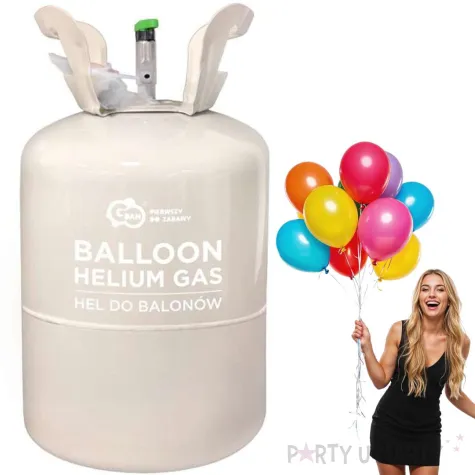 butla z helem do balonow dekoracja na wesele urodziny sylwestra hel balonowy 0 23 m3