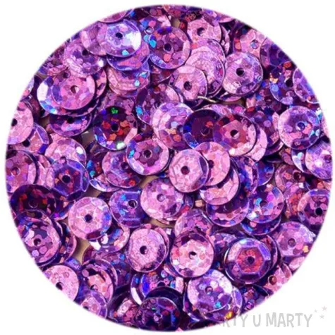 cekiny classic holo fioletowe jasne 6 mm 15 g dekoracjepolska